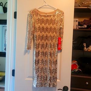 Gold sequin dress